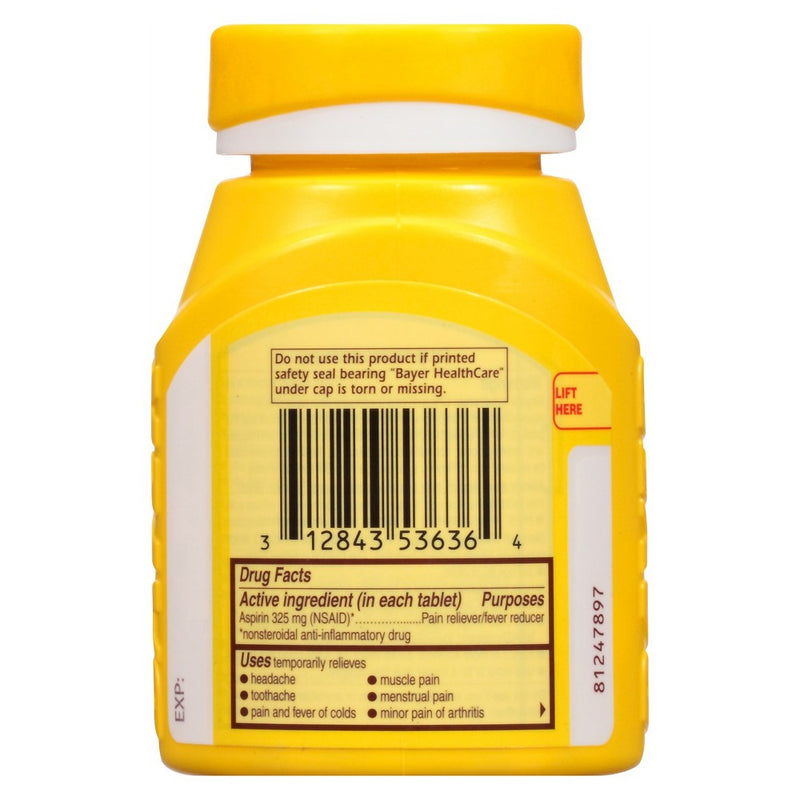 Bayer Genuine Pain Reliever 325mg & Fever Reducer Tablets - Aspirin (NSAID) - 200ct
