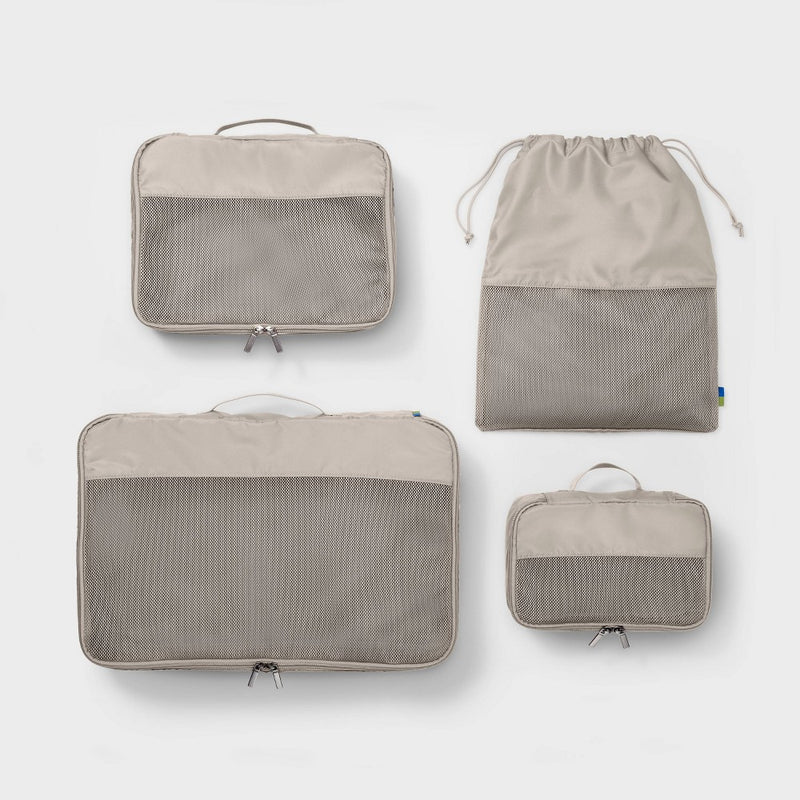 4pc Packing Cube Set Taupe - Open Story