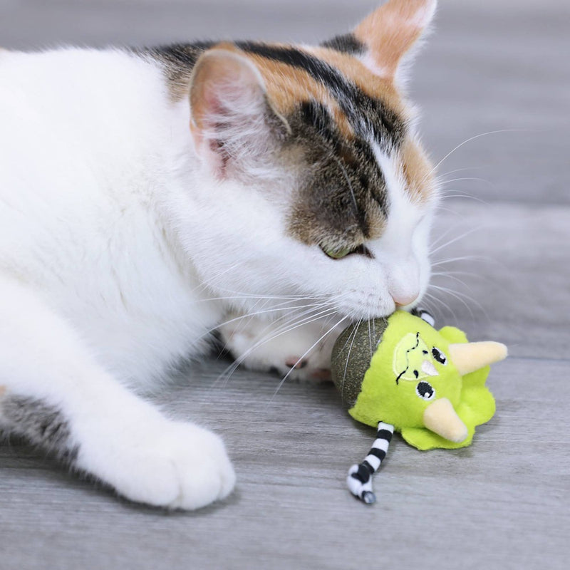 Quirky Kitty Triceratops Compressed Catnip Bobble Cat Toy
