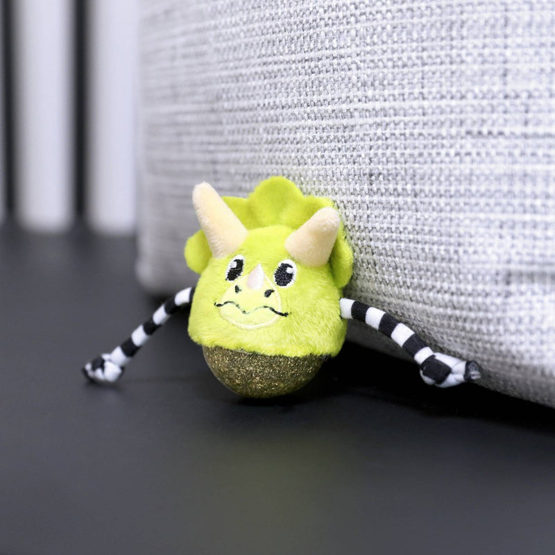 Quirky Kitty Triceratops Compressed Catnip Bobble Cat Toy