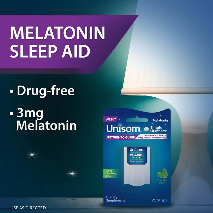 Unisom Simple Slumbers Return-To-Sleep Mint Strips - 21ct EXP: