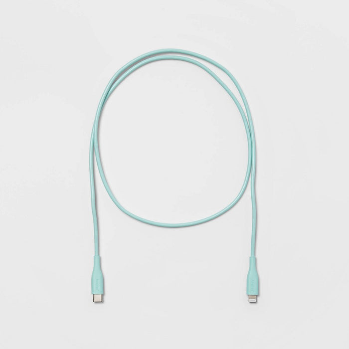 3' Lightning to USB-C Round Cable - heyday Spring Teal