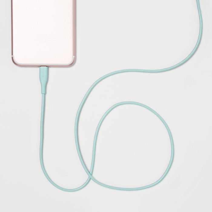 3' Lightning to USB-C Round Cable - heyday Spring Teal