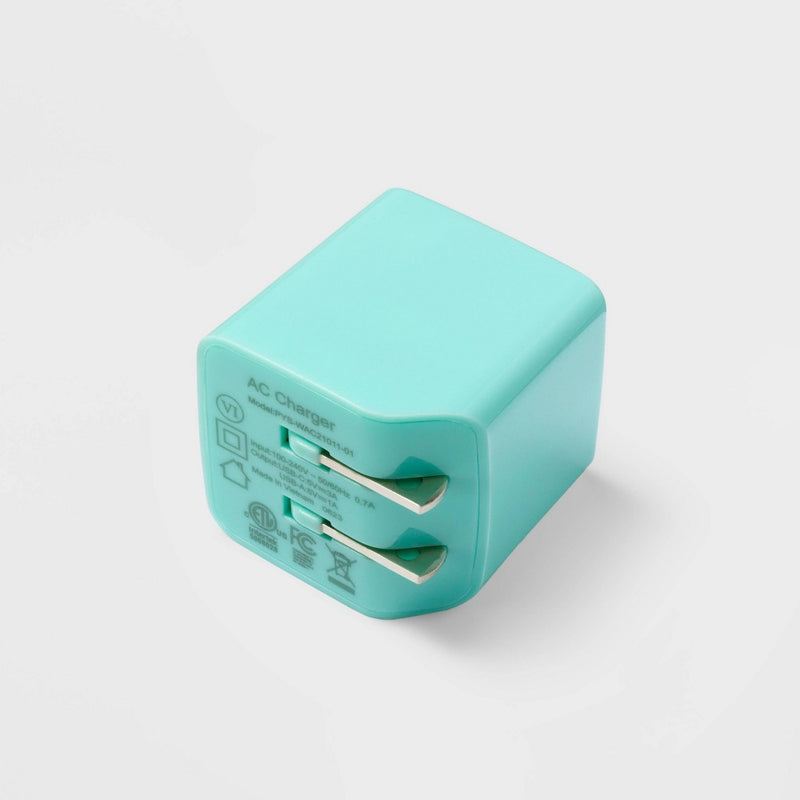 2 Port 20W USB-A and USB-C Wall Charger - heyday Spring Teal