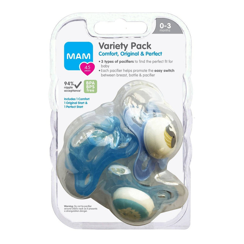 MAM Pacifier Newborn Variety Pack - 3pk - Boy