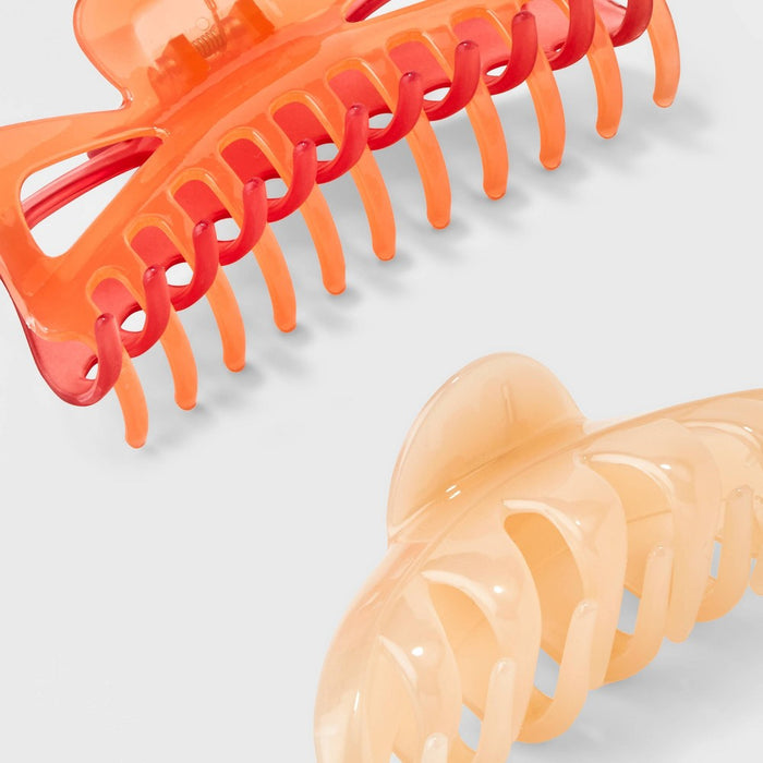 Jumbo Claw Hair Clip Set 2pc - Wild Fable Orange/Tan