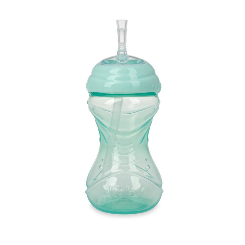 Nuby 3pk Clik-It Flexi-Straw Cup - Aqua/Grey/Blue - 10oz
