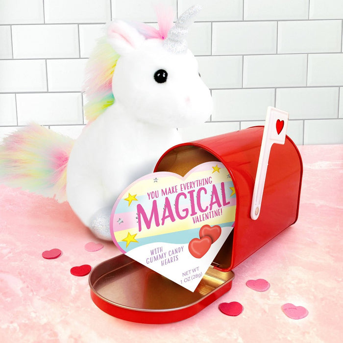 Unicorn Plush Valentine's Day Heart Box - 1oz