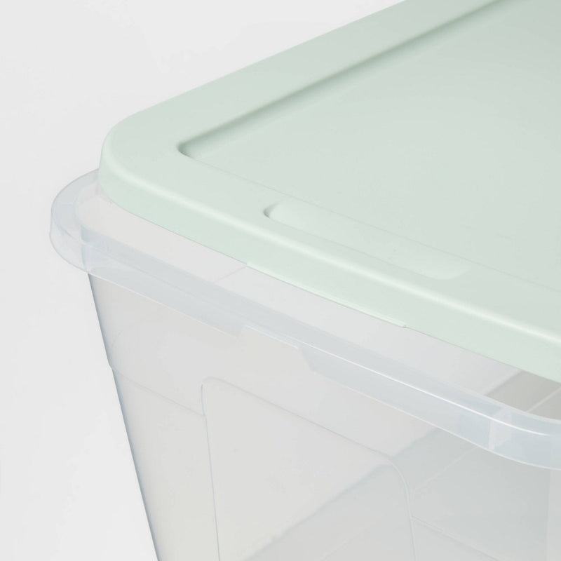 56qt Storage Box Assorted Gray and Green Lids - Room Essentials (LOCAL PICKUP ONLY)