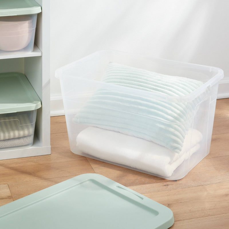 56qt Storage Box Assorted Gray and Green Lids - Room Essentials (LOCAL PICKUP ONLY)