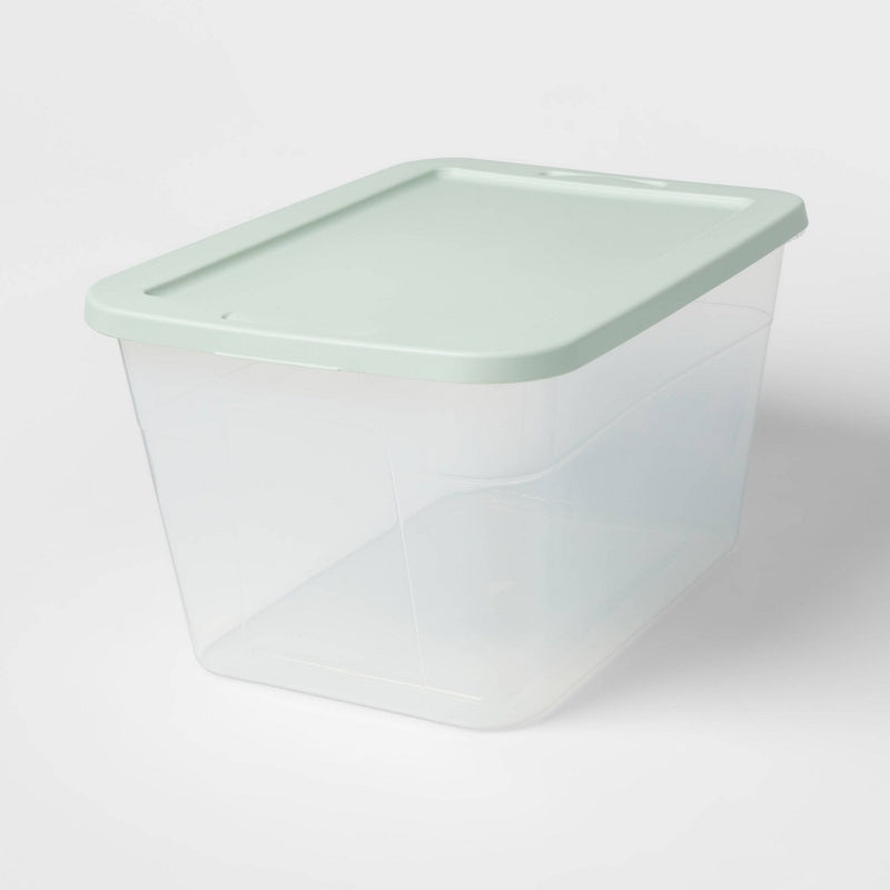 56qt Storage Box Assorted Gray and Green Lids - Room Essentials (LOCAL PICKUP ONLY)