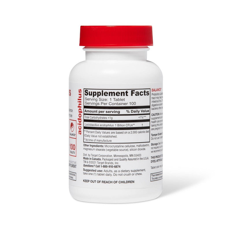 Acidophilus 1 Billion Active Cells Probiotic Tablets 100ct - up & up