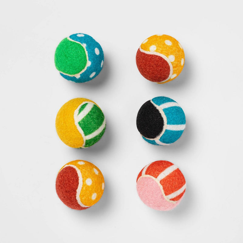 Dog Tennis Ball Toy - 2" - 6pk - Boots & Barkley