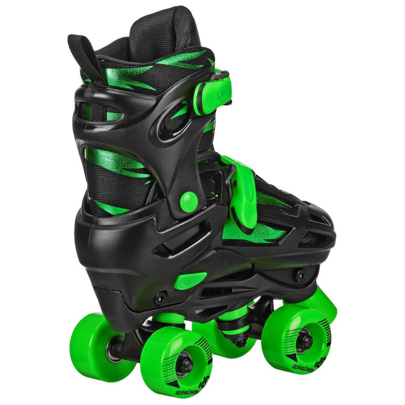 Roller Derby Green Wire Kids' Adjustable Inline-Quad Combo Skates - Black/Green S (12-2)