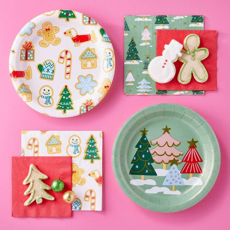 10ct Christmas Tree Green Dinner Plate - Spritz