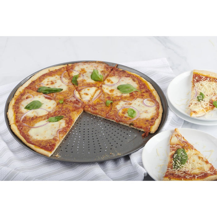 GoodCook 15.75" Large Nonstick Carbon Steel Ready Air Perfect Pizza Pan Gray