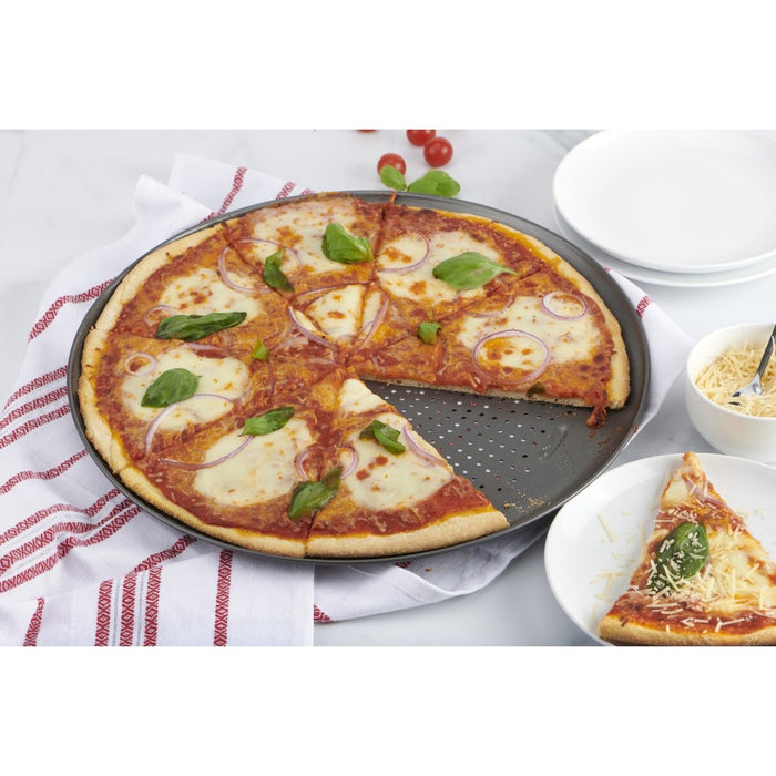 GoodCook 15.75" Large Nonstick Carbon Steel Ready Air Perfect Pizza Pan Gray