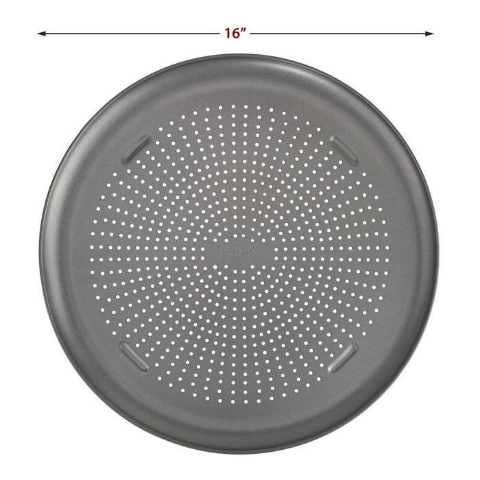 GoodCook 15.75" Large Nonstick Carbon Steel Ready Air Perfect Pizza Pan Gray