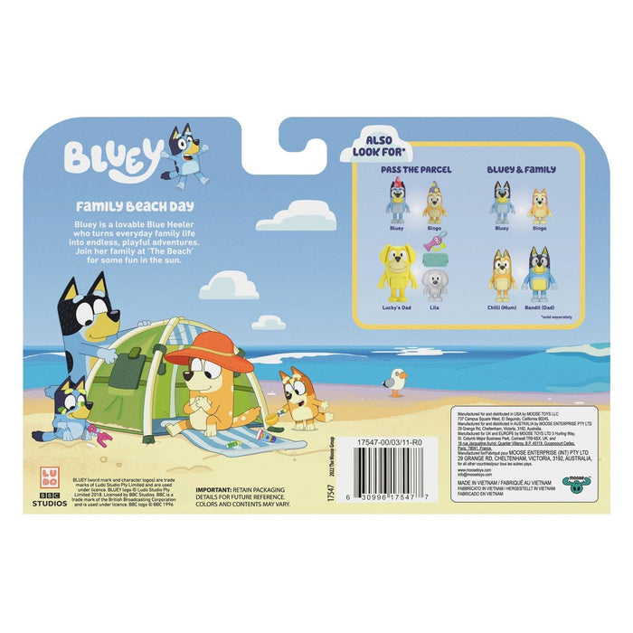 Bluey Family Beach Day Figures - 4pk