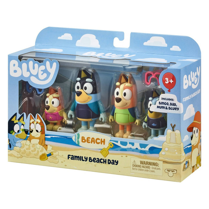 Bluey Family Beach Day Figures - 4pk