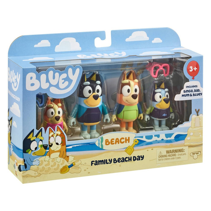 Bluey Family Beach Day Figures - 4pk