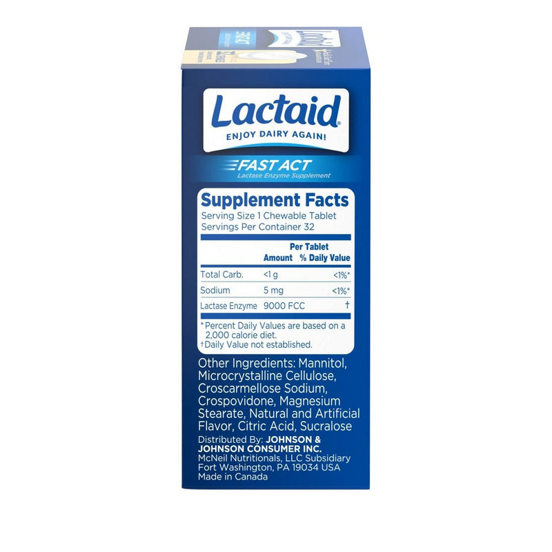 Lactaid Fast Act Lactose Relief Chewables - Vanilla - 32pk