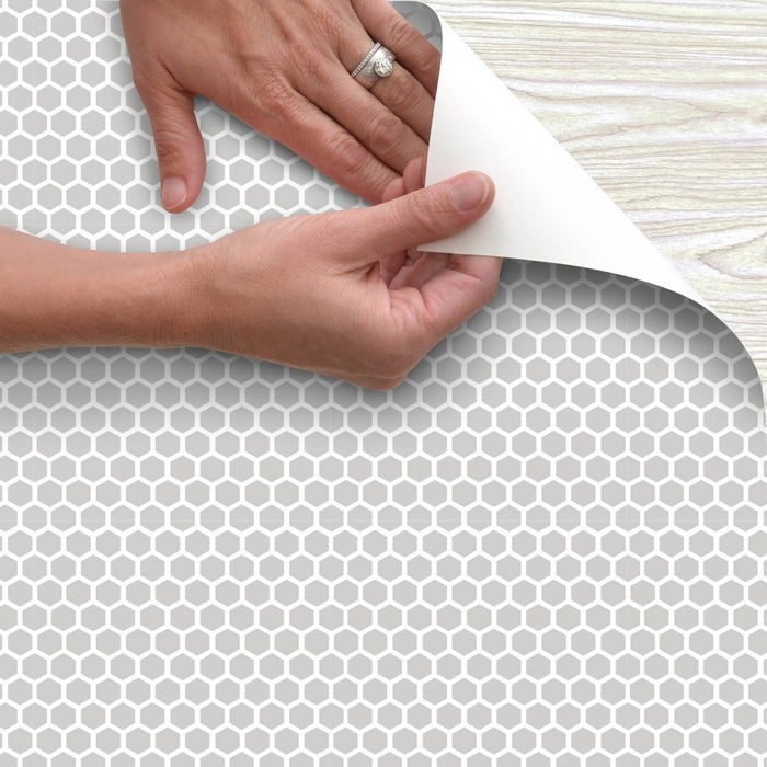 Con-Tact 18"x16' Adhesive Shelf Liner - Simple Honeycomb Gray