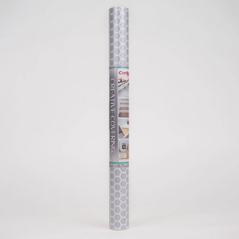 Con-Tact 18"x16' Adhesive Shelf Liner - Simple Honeycomb Gray