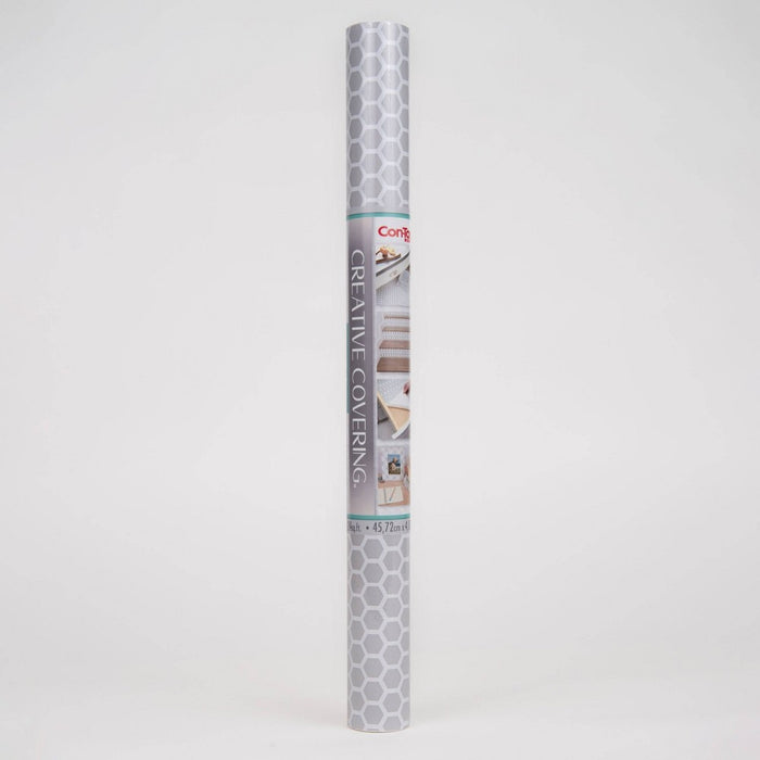 Con-Tact 18"x16' Adhesive Shelf Liner - Simple Honeycomb Gray