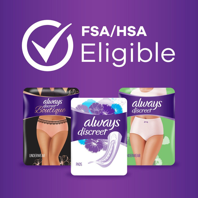 Always Discreet Heavy Long Absorbency 5 Drop Base Pads - 39ct