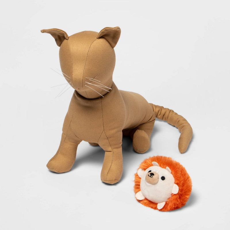 Hedgehog Plush Cat Toy - Orange - Boots & Barkley