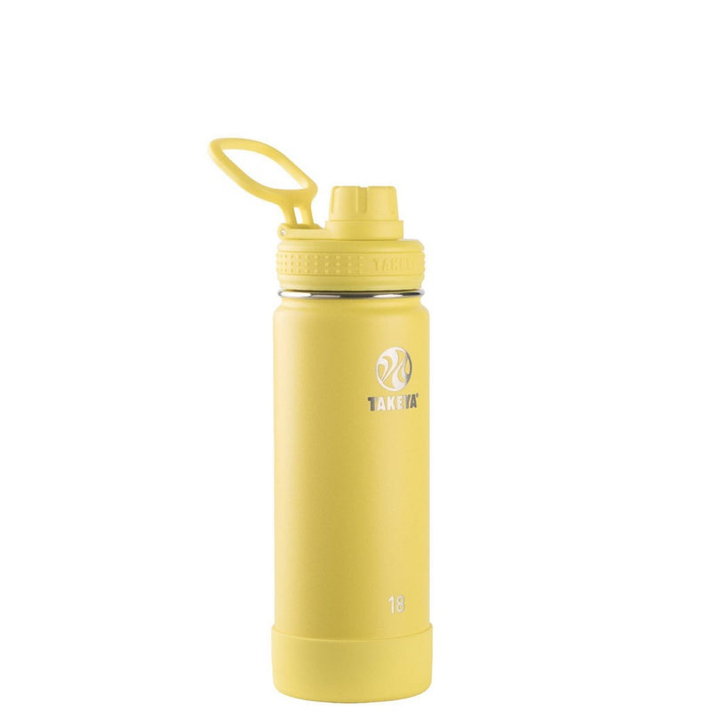 Takeya 18oz Actives Insulated Stainless Steel Water Bottle with Spout Lid - Light Yellow