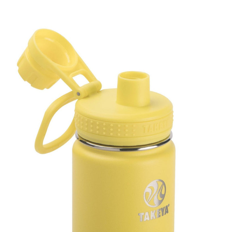 Takeya 18oz Actives Insulated Stainless Steel Water Bottle with Spout Lid - Light Yellow