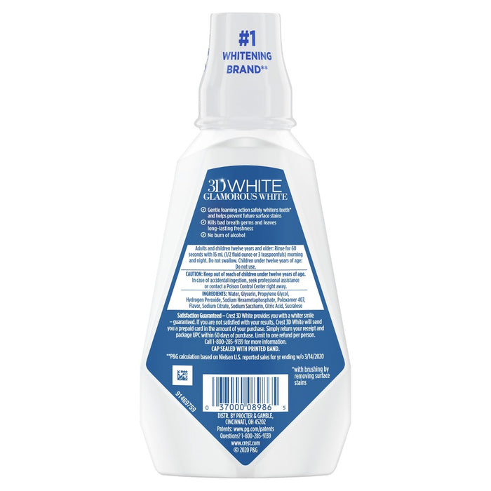 Crest 3D White Glamorous White Mouthwash - Arctic Mint