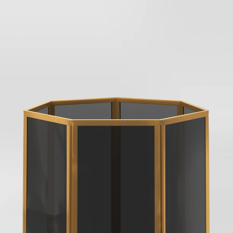13.5" Metal/Glass Outdoor Lantern Candle Holder Gold - Opalhouse designed with Jungalow