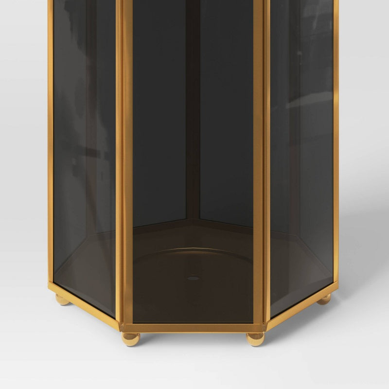 13.5" Metal/Glass Outdoor Lantern Candle Holder Gold - Opalhouse designed with Jungalow
