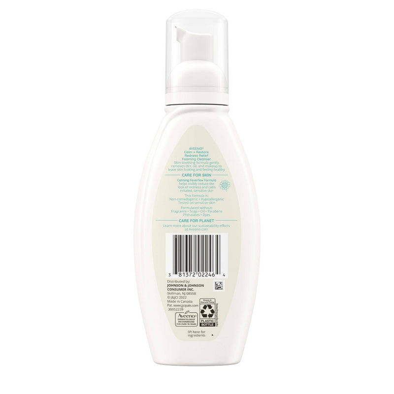 Aveeno Calm + Restore Redness Relief Foaming Cleanser with Fewerfew - Fragrance Free - 6 fl oz