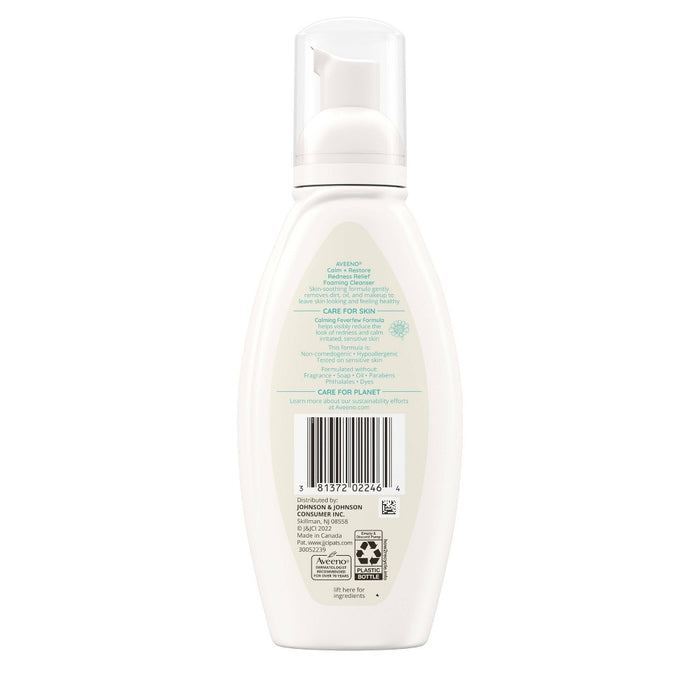 Aveeno Calm + Restore Redness Relief Foaming Cleanser with Fewerfew - Fragrance Free - 6 fl oz