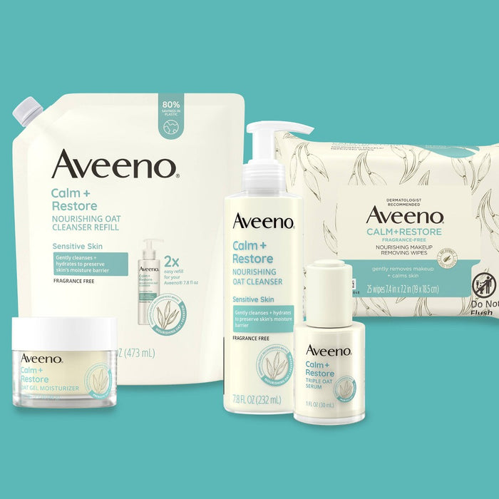 Aveeno Calm + Restore Redness Relief Foaming Cleanser with Fewerfew - Fragrance Free - 6 fl oz