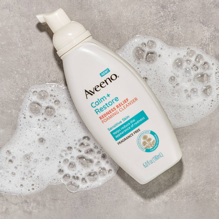 Aveeno Calm + Restore Redness Relief Foaming Cleanser with Fewerfew - Fragrance Free - 6 fl oz