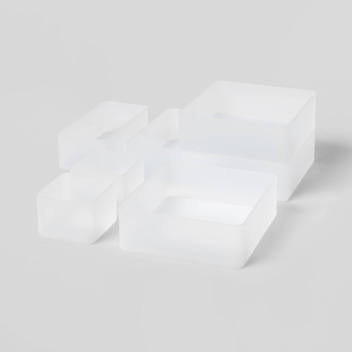 6pc Plastic Drawer Organizer Clear - Brightroom