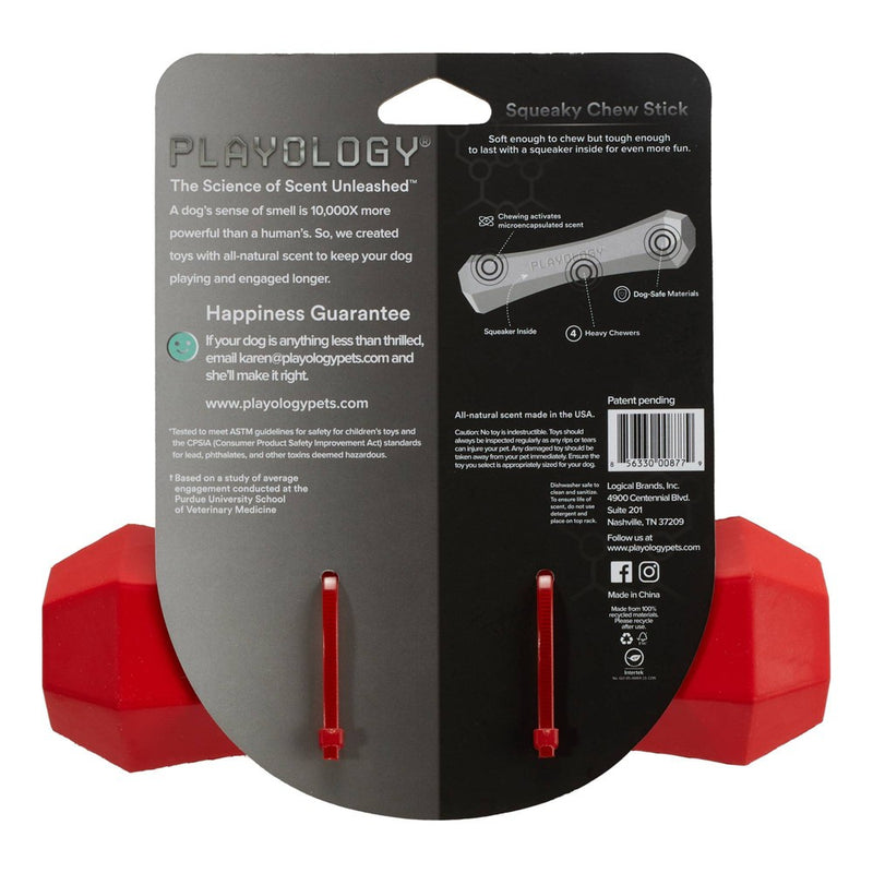 Playology 2.5" Beef Scent Chew Stick Dog Toy - Red - L
