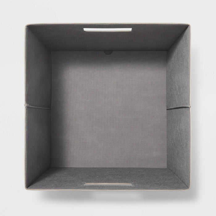 13" x 13" Fabric Bin Linen Yarn Dye Taupe - Brightroom