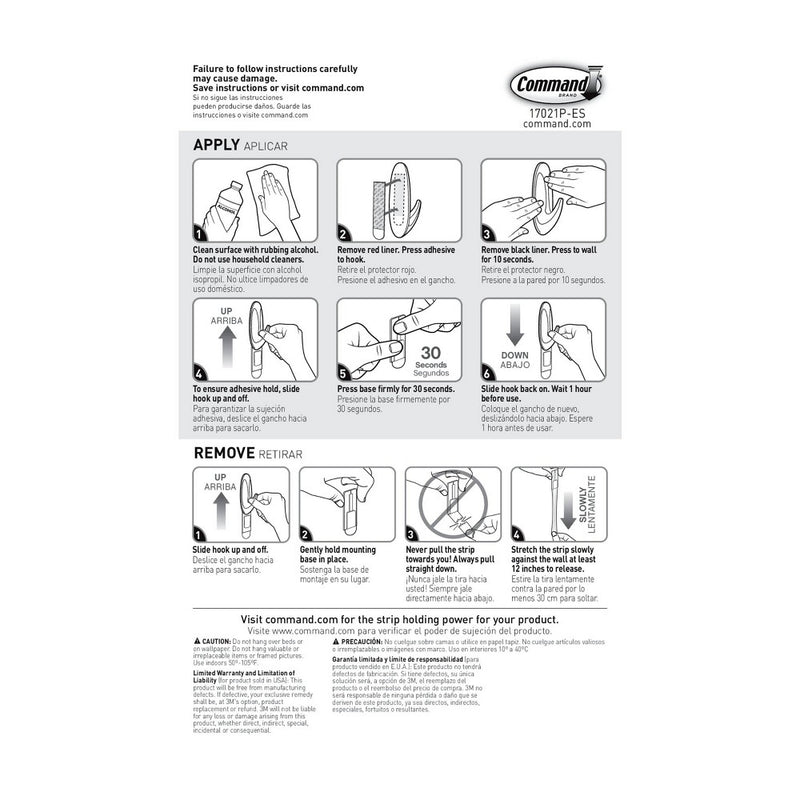 Command Refill Strips (8 Small/4 Medium/4 Large) White