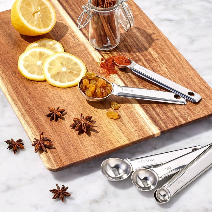 6pc Stainless Steel Measuring Spoons Silver - Figmint