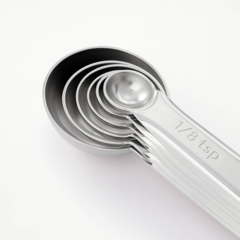 6pc Stainless Steel Measuring Spoons Silver - Figmint