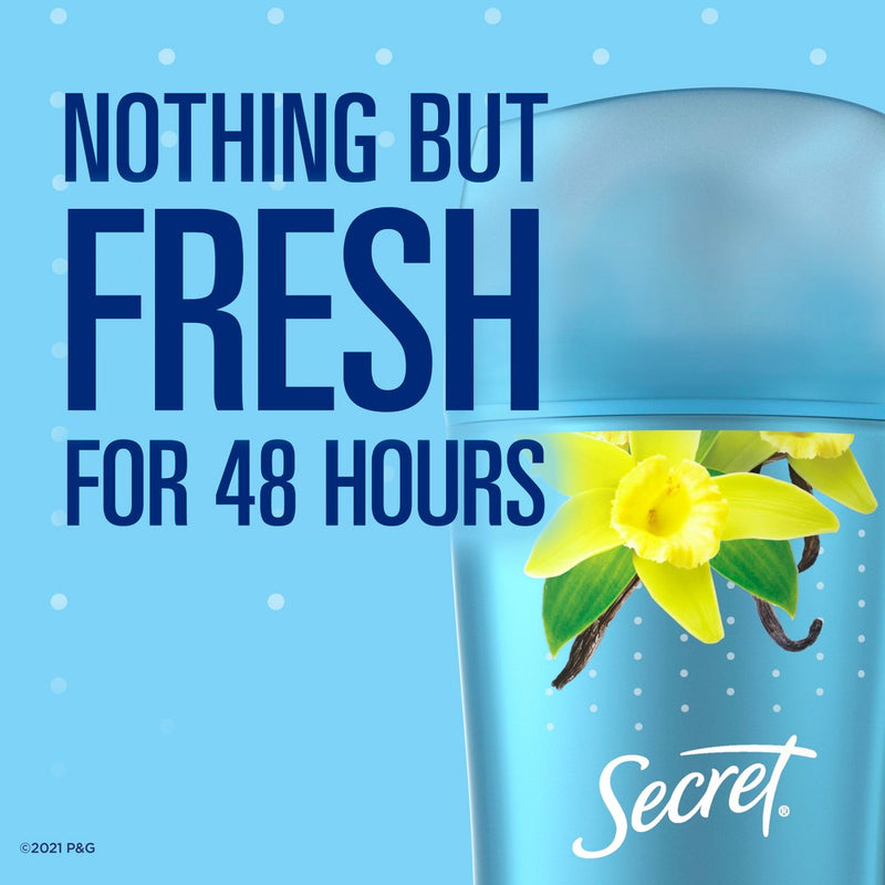 Secret Invisible Solid Antiperspirant and Deodorant - Vanilla Scent - 2.6oz