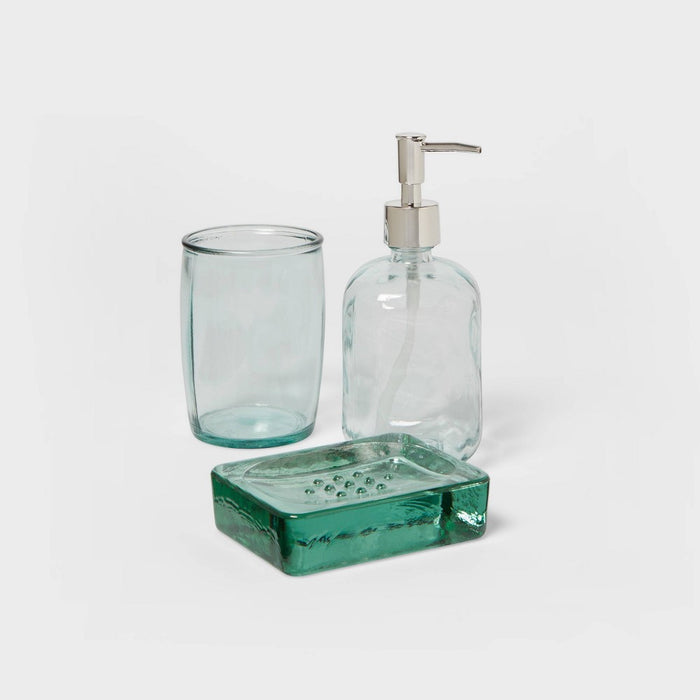 Recycled Glass Soap Dispenser Clear - Threshold