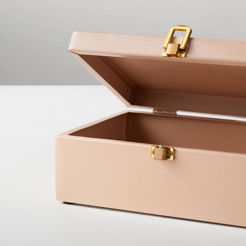 Large Desk Storage Metal Latch Box Peach Orange - Hearth & Hand with Magnolia