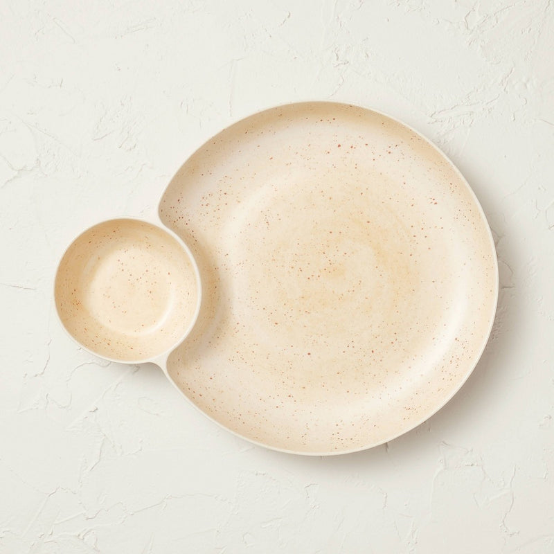 125oz Melamine Sectioned Serving Bowl White - Opalhouse designed with Jungalow